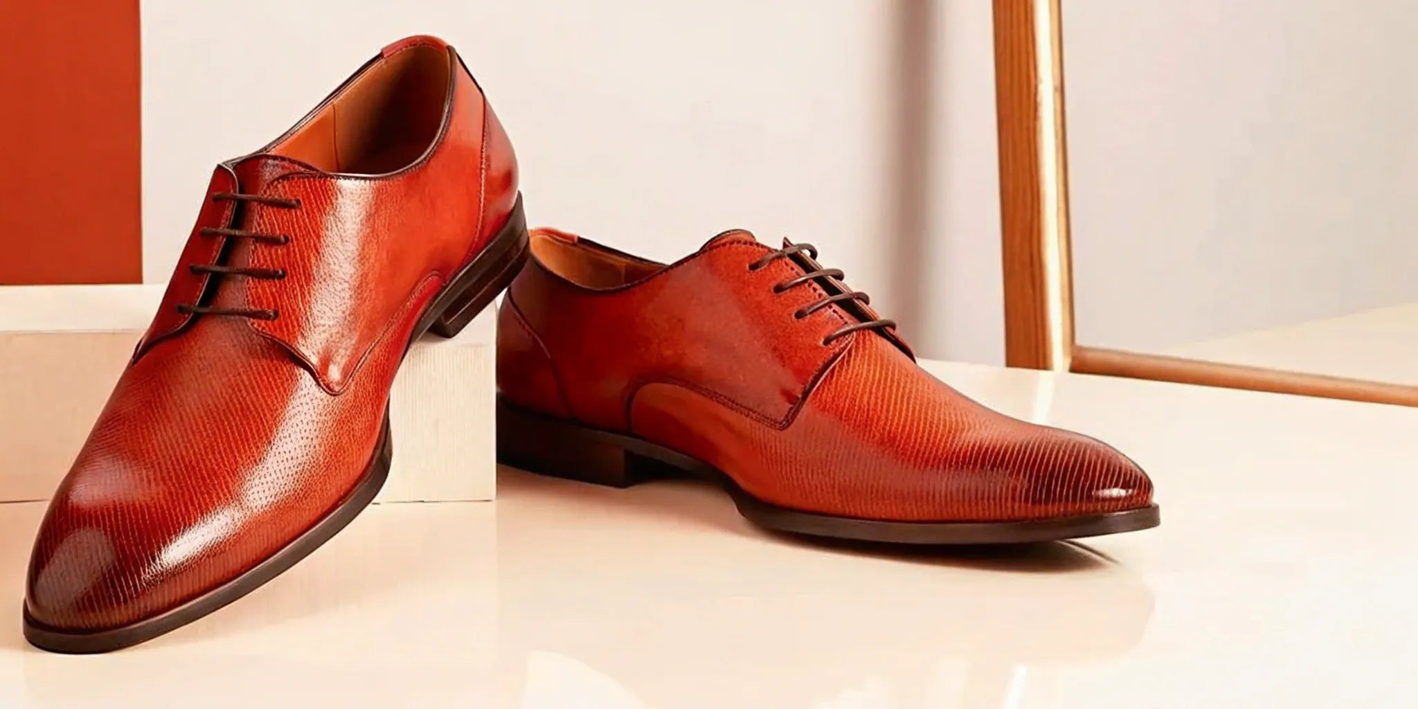 Classic men's brown leather dress shoes with comfortable arch support.