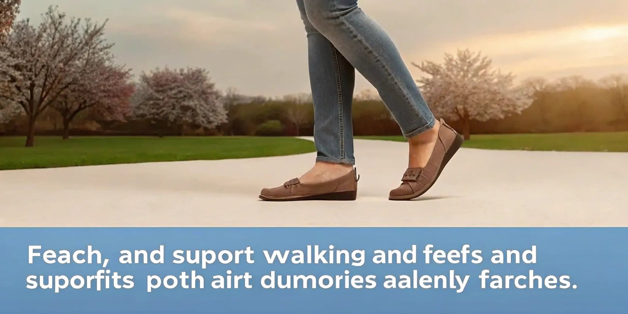 Woman wearing the best walking shoes for women with arthritic feet.