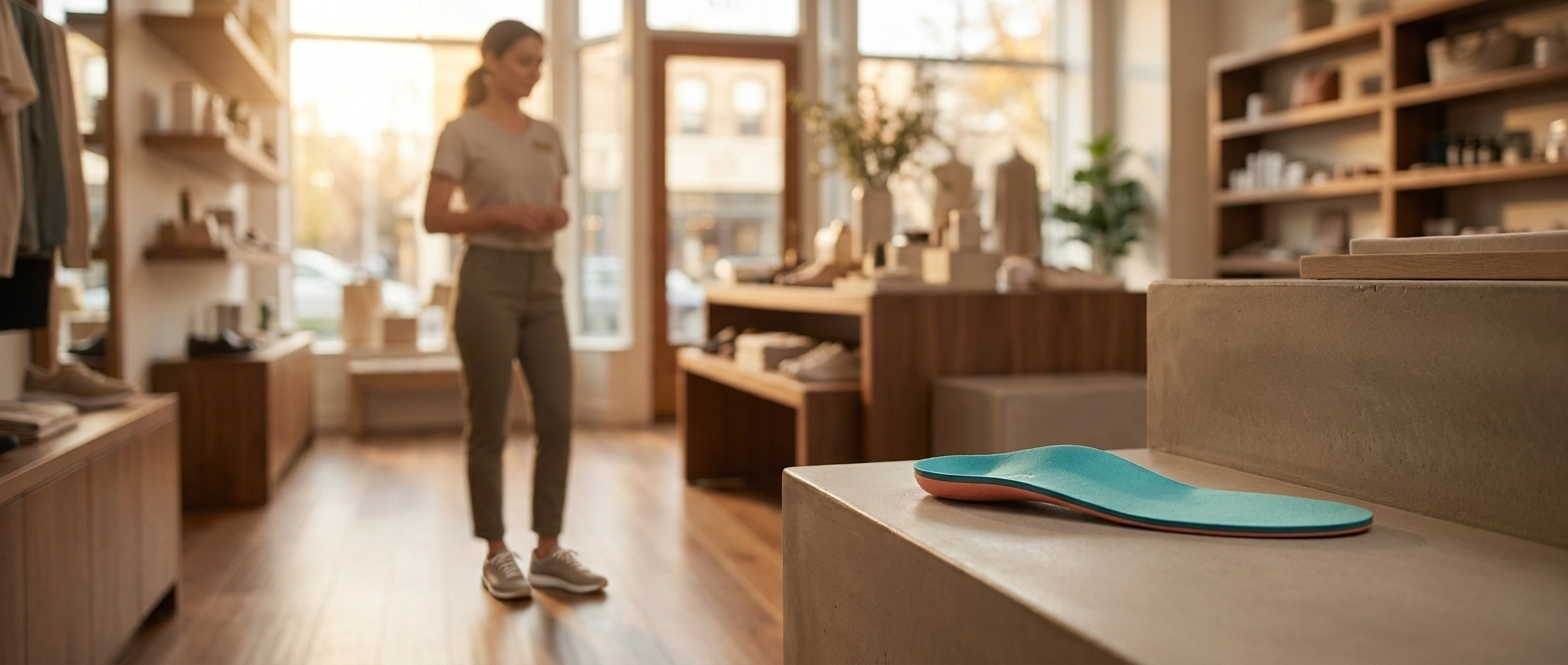 Aetrex Premium Memory Foam Posted Orthotic for retail and service workers standing all day