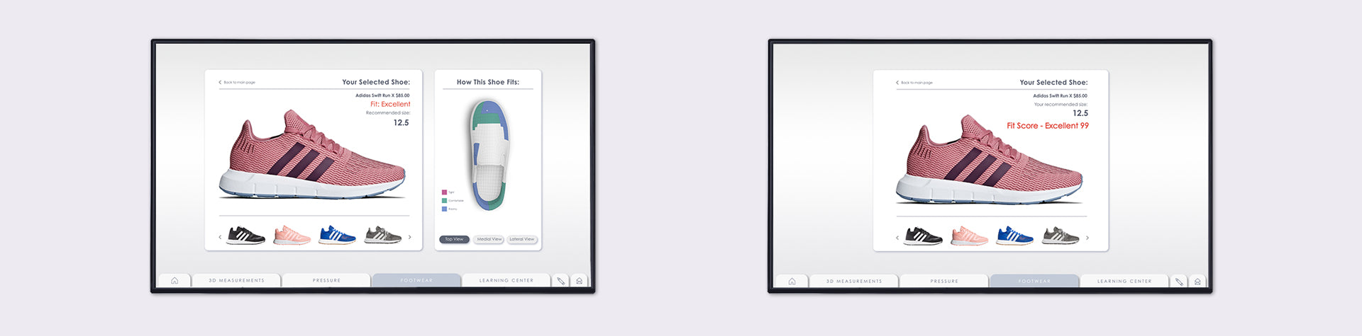 FitGenius Screen of a Shoe