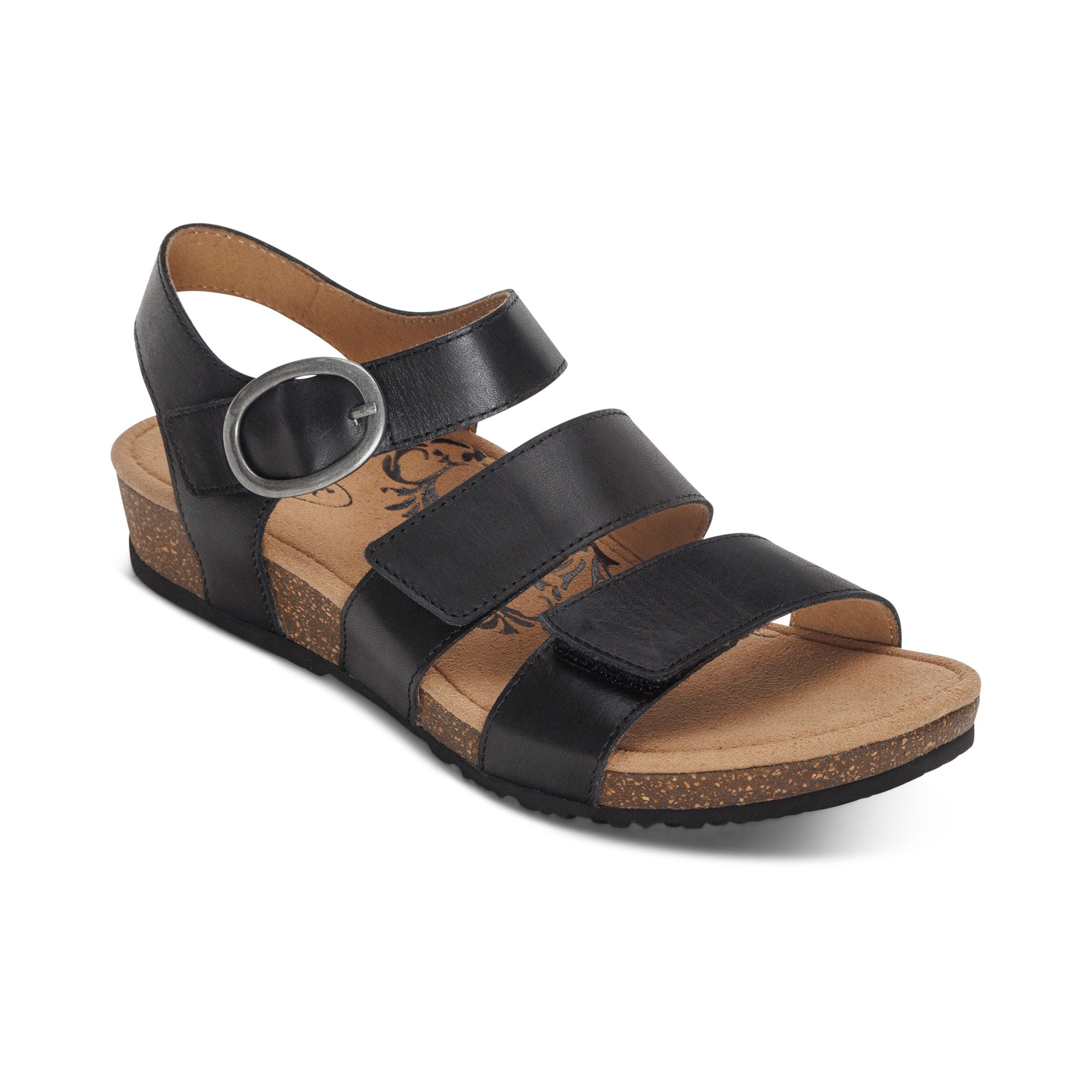 Lilly Adjustable Quarter Strap Sandal #color_black