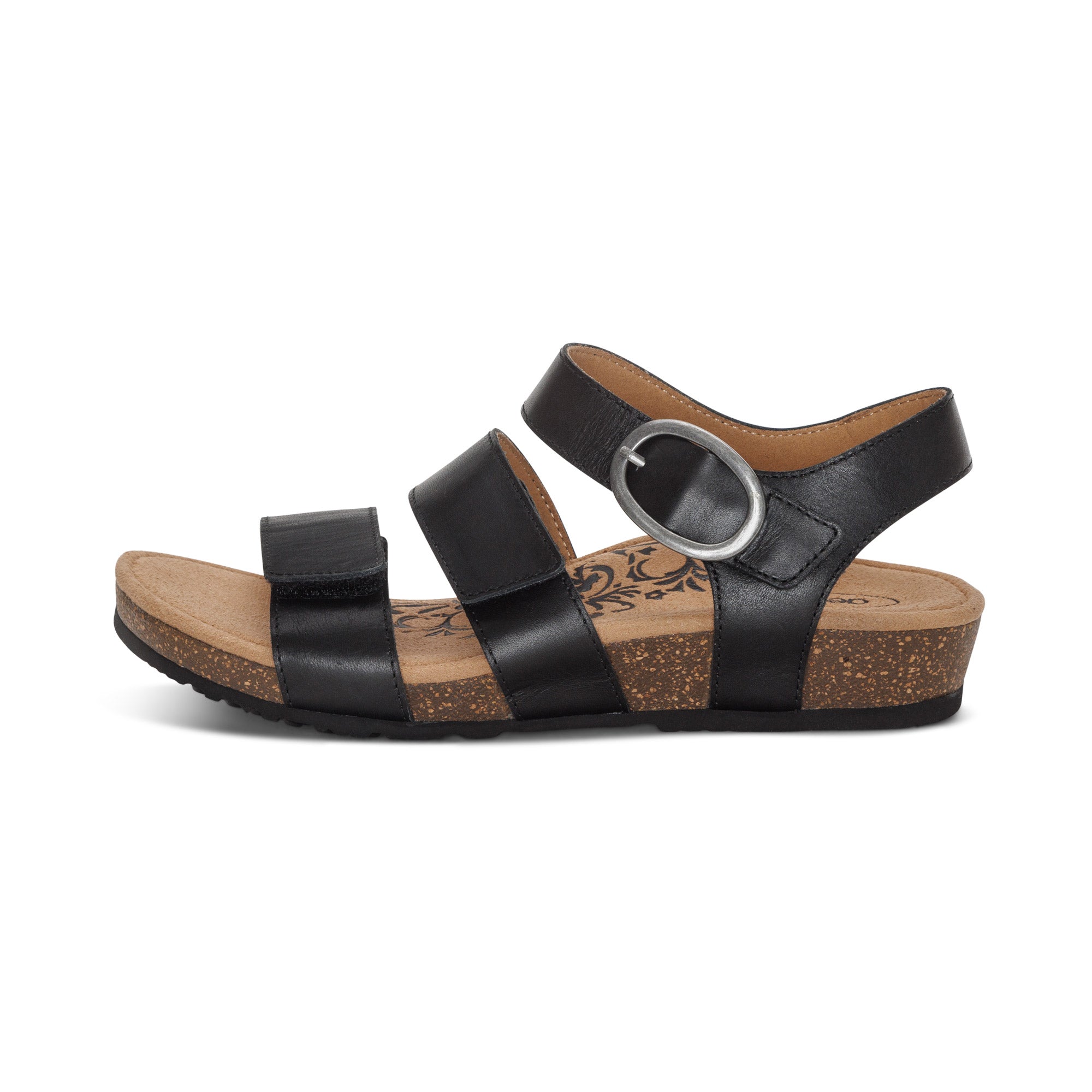 Lilly Adjustable Quarter Strap Sandal #color_black