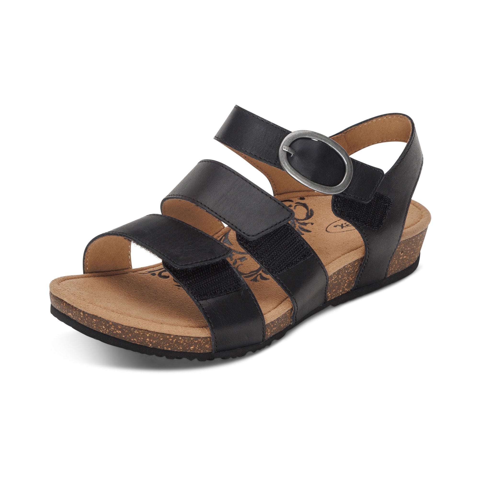 Lilly Adjustable Quarter Strap Sandal #color_black