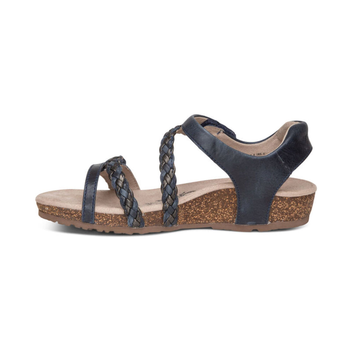 Jillian Braided Quarter Strap Sandal Left Angle #color_navy