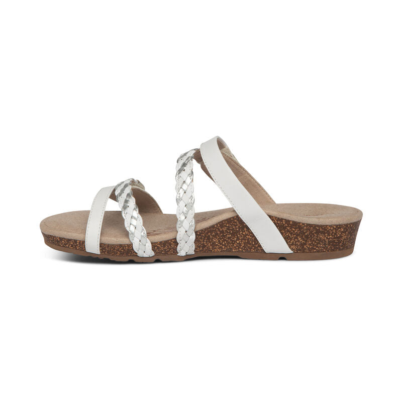 Janey Braided Slide Left Angle #color_white