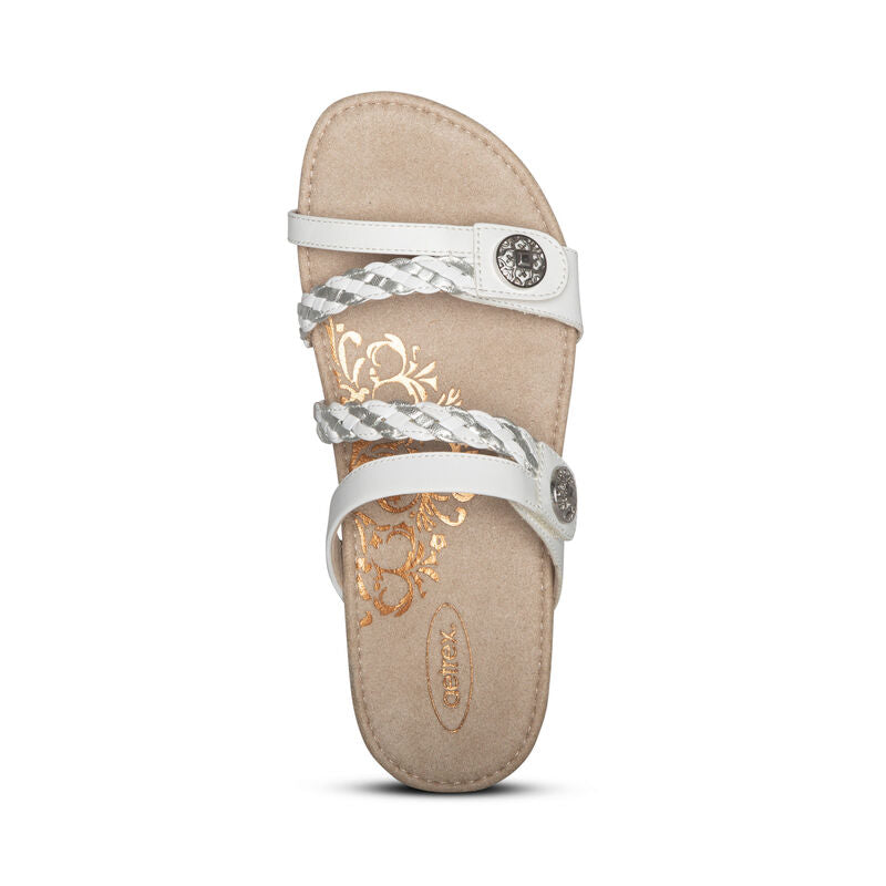 Janey Braided Slide Top Angle #color_white