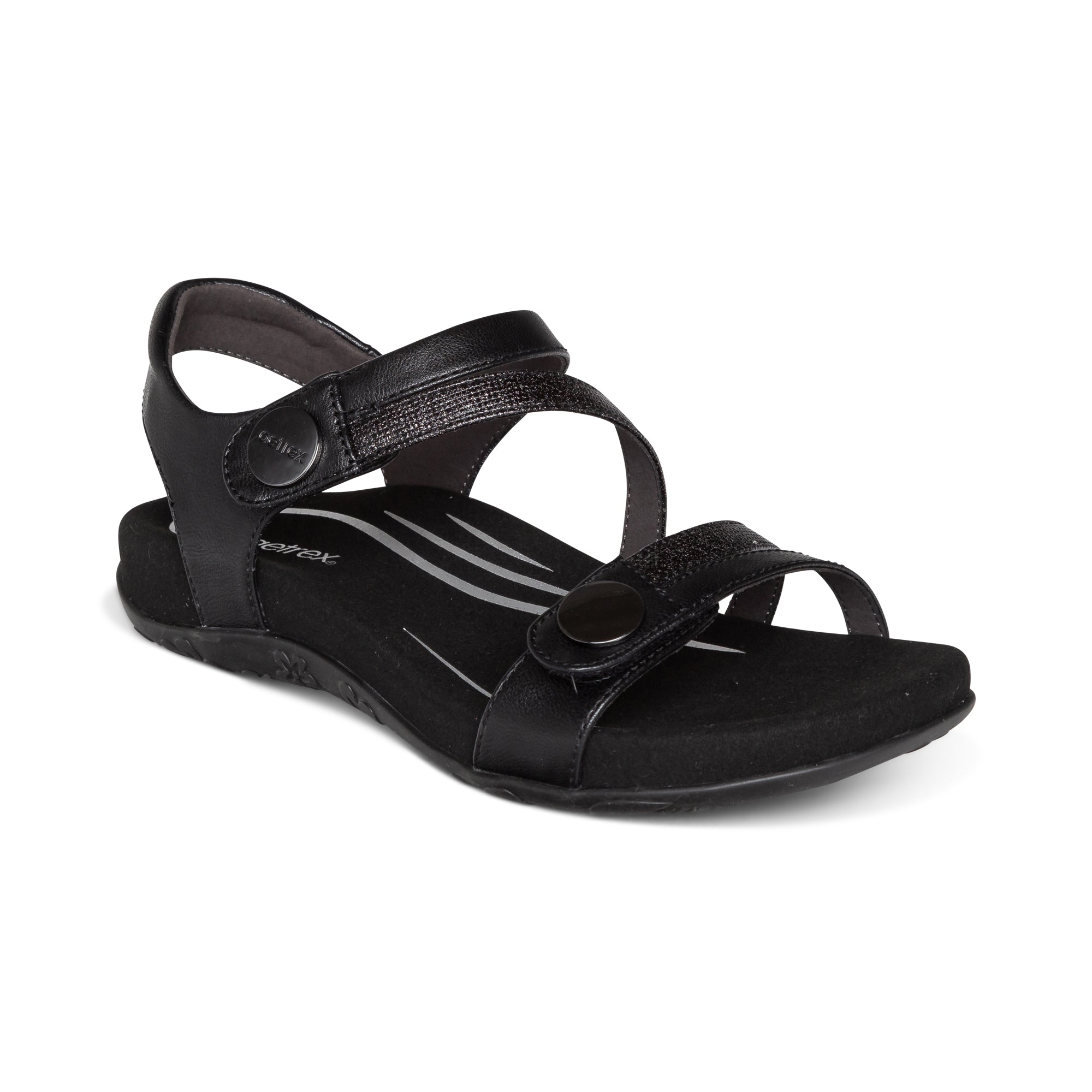 Jess Adjustable Quarter Strap Sandal #color_black