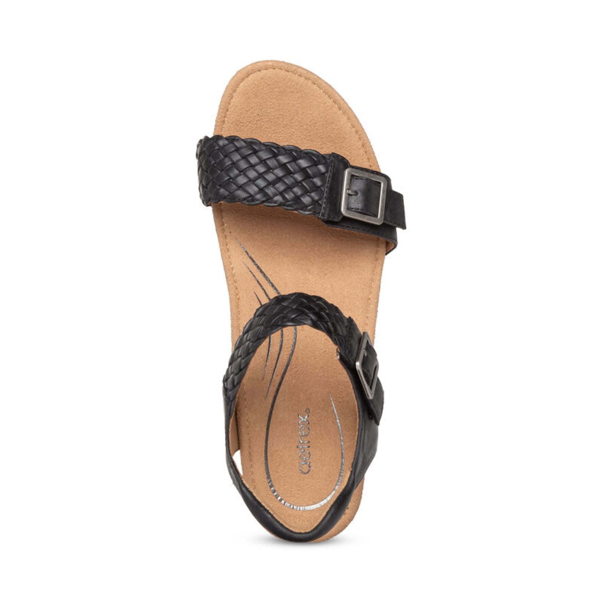 Grace Adjustable Woven Wedge #color_black