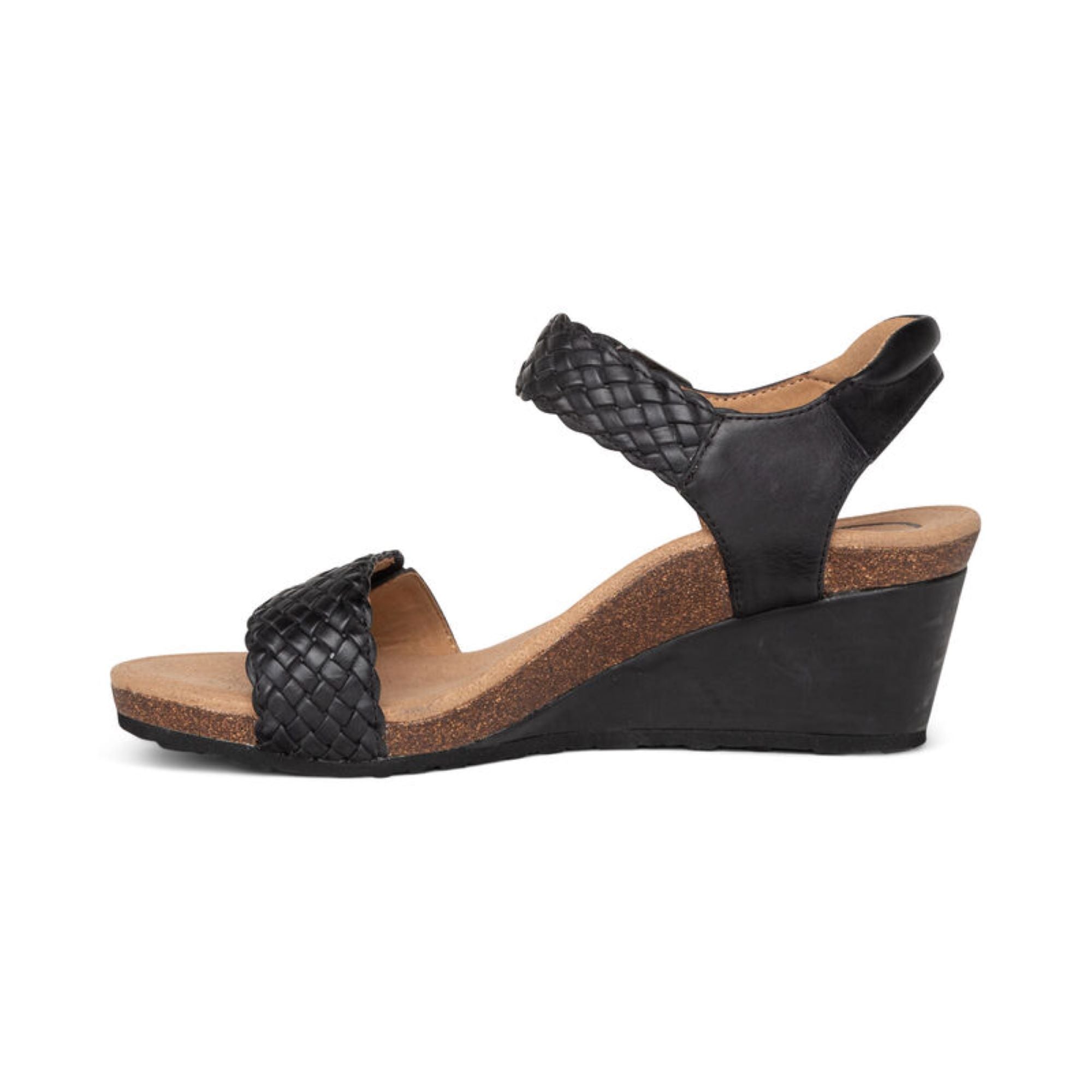 Grace Adjustable Woven Wedge #color_black