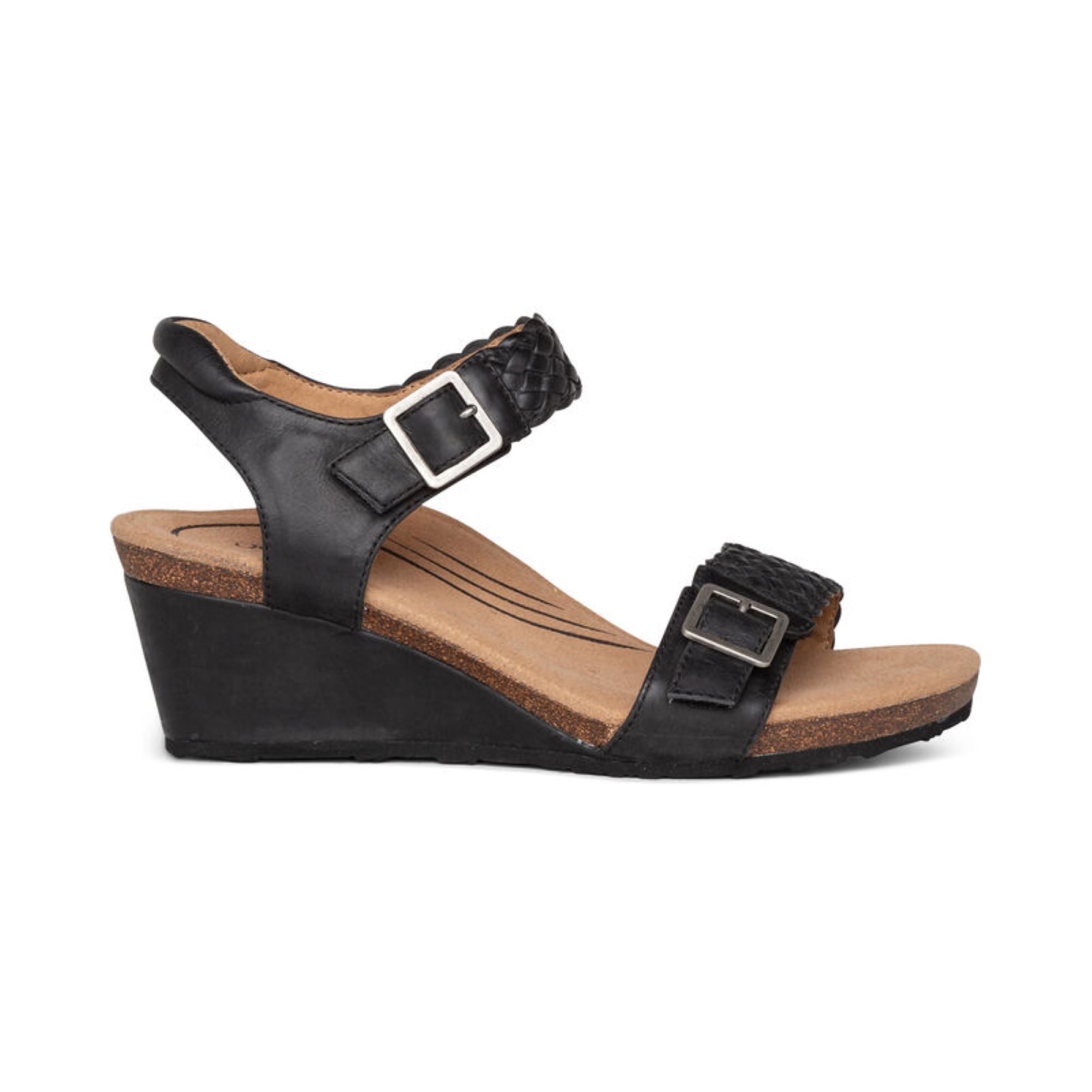 Grace Adjustable Woven Wedge #color_black