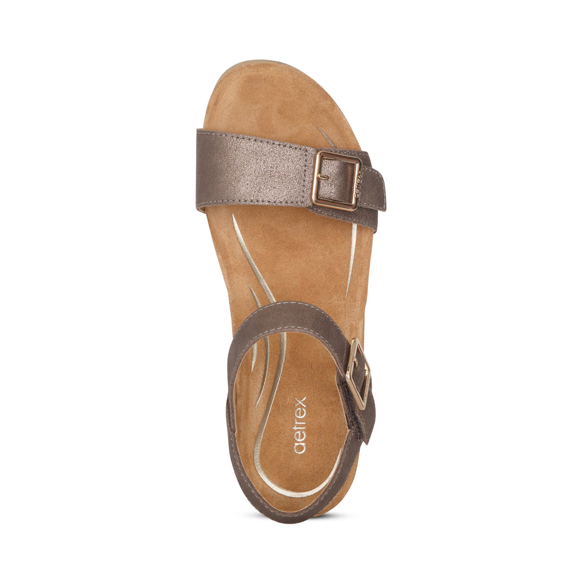 Lexa Quarter Strap Wedge Top Angle #color_bronze