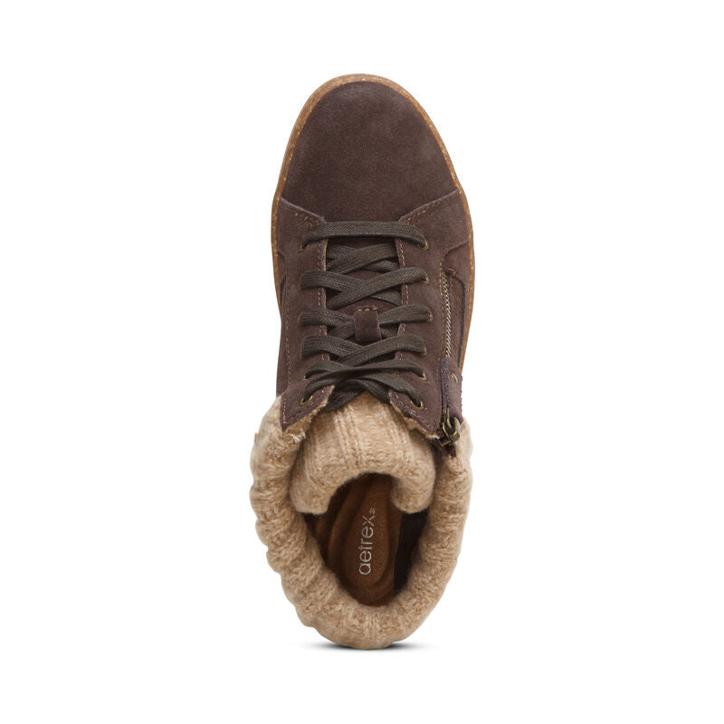 Bonnie Arch Support Sneaker Top Angle #color_brown