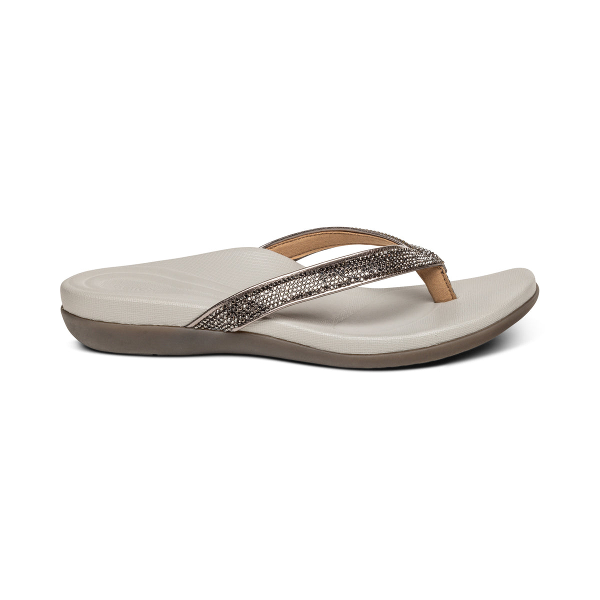 Eve Sparkly Thong Sandal Right Angle #color_pewter