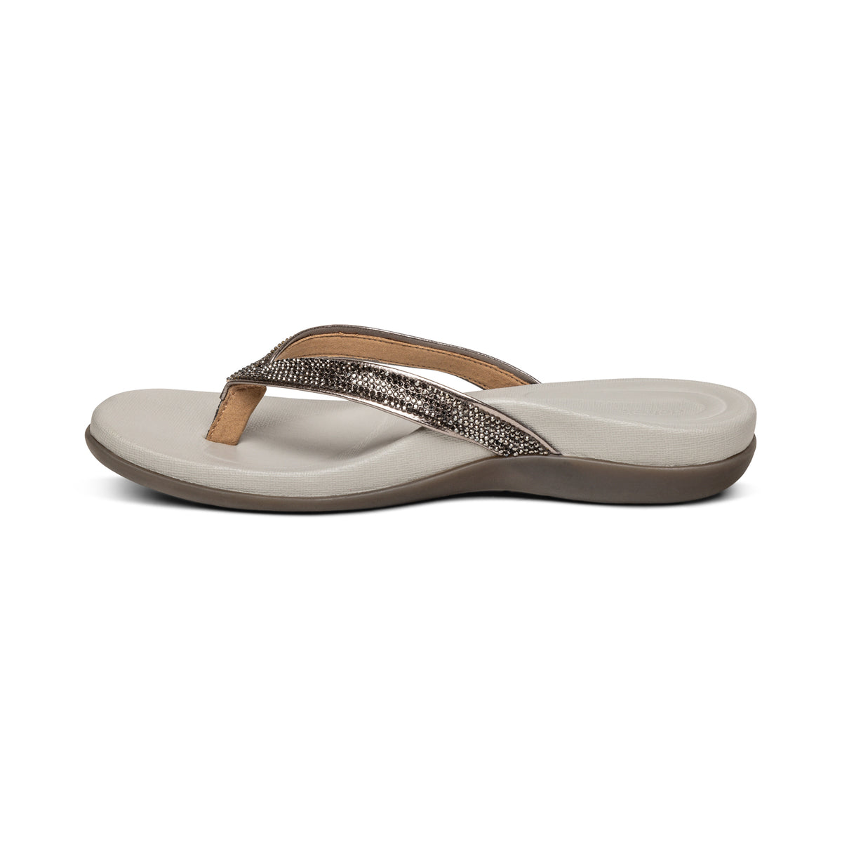 Eve Sparkly Thong Sandal Left Angle #color_pewter