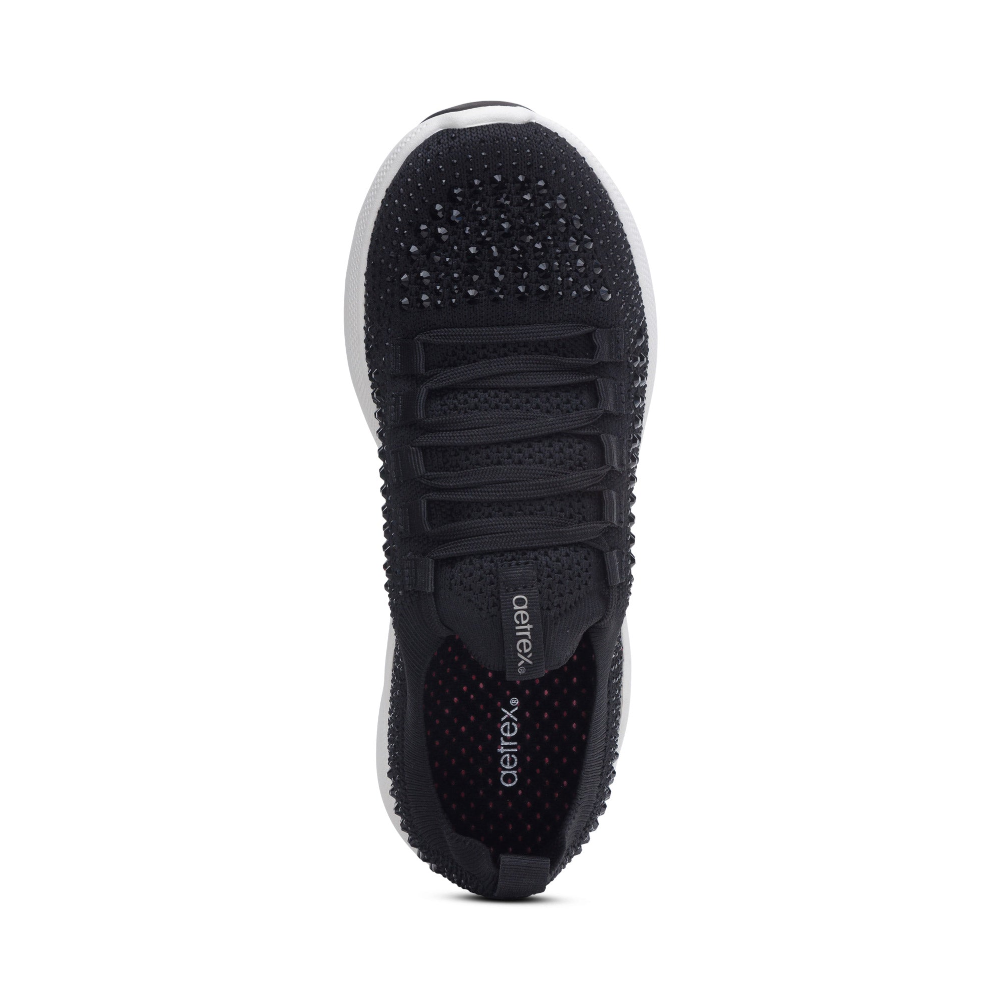 Carly Arch Support Sneakers Top Angle #color_black-sparkle