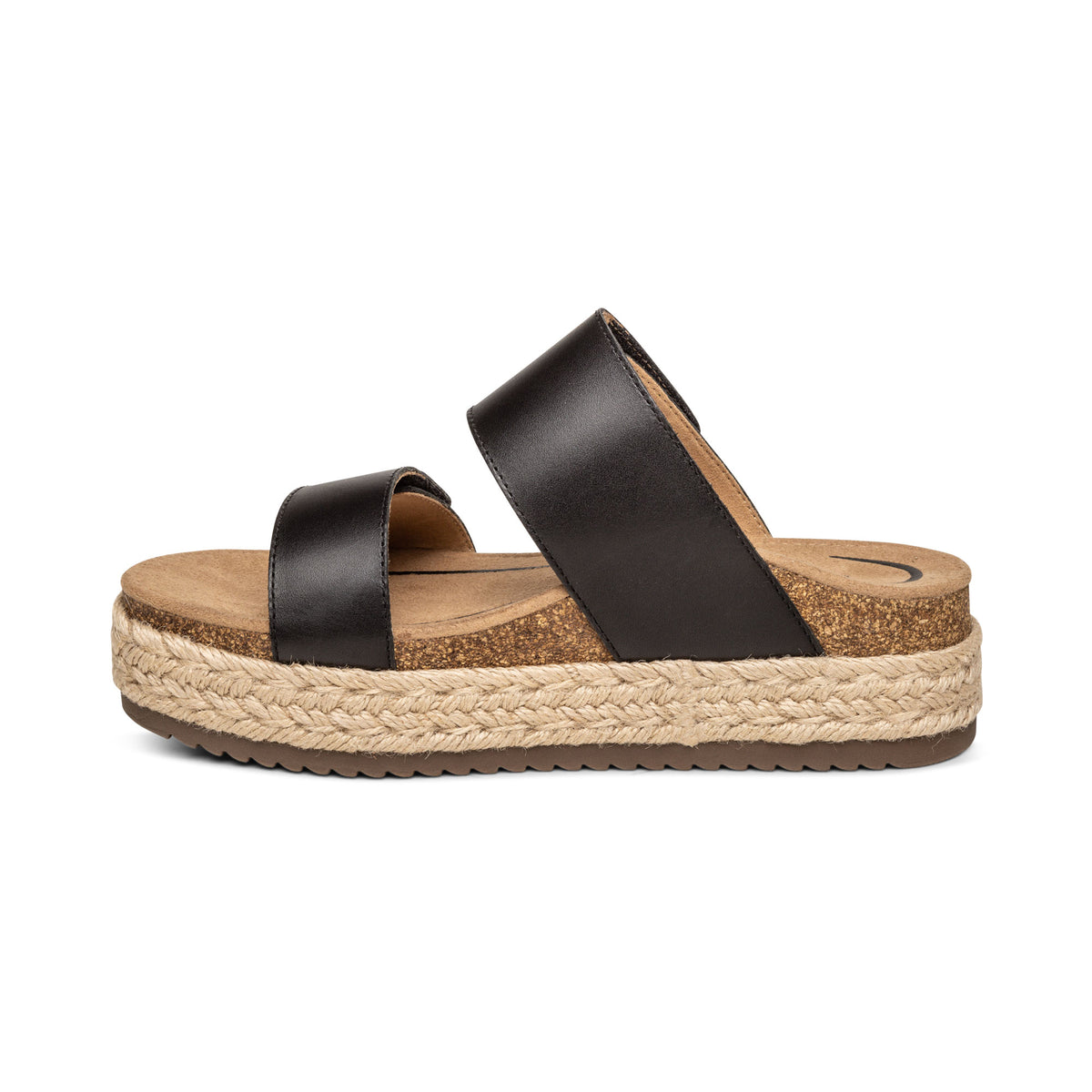 Sofie Platform Sandal Left Angle #color_black
