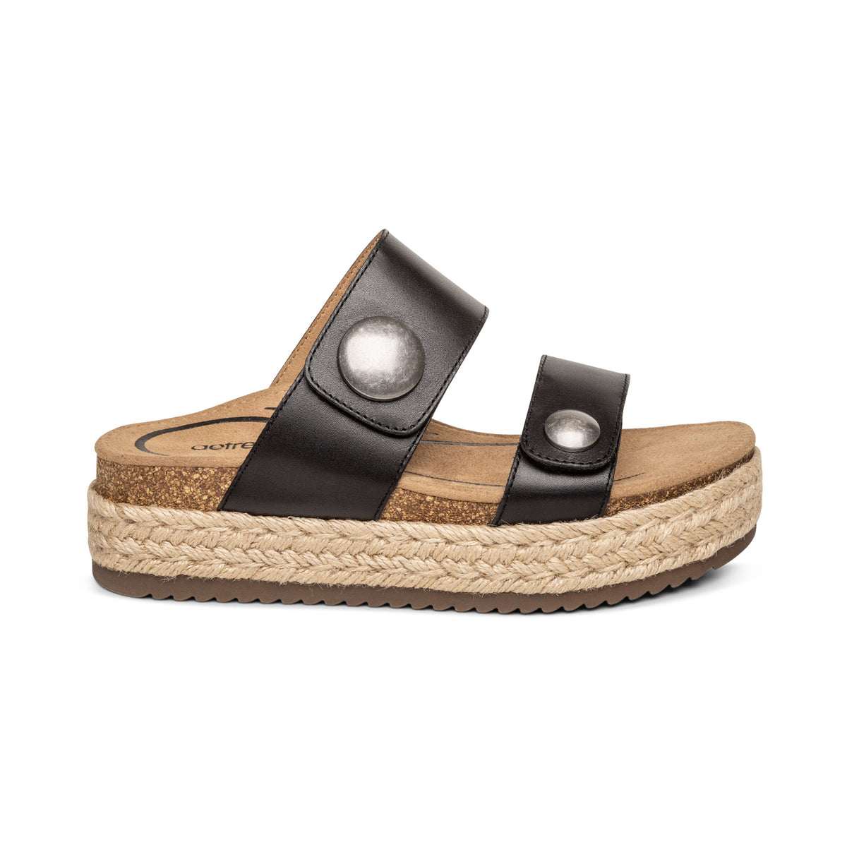 Sofie Platform Sandal Right Angle #color_black