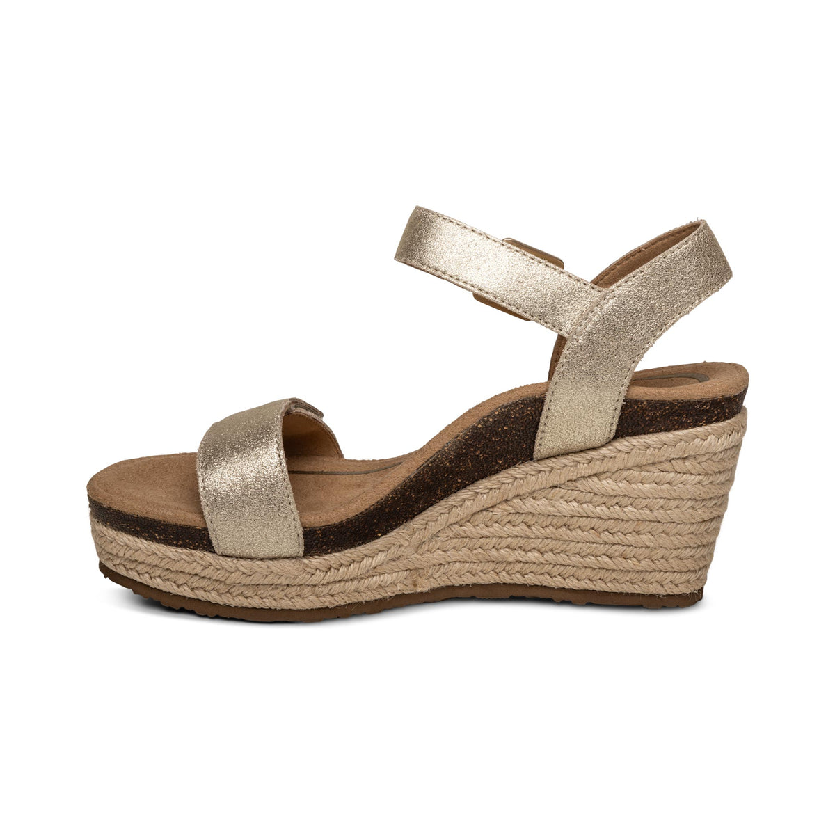 Sydney Quarter Strap Espadrille Wedge Left Angle #color_champagne