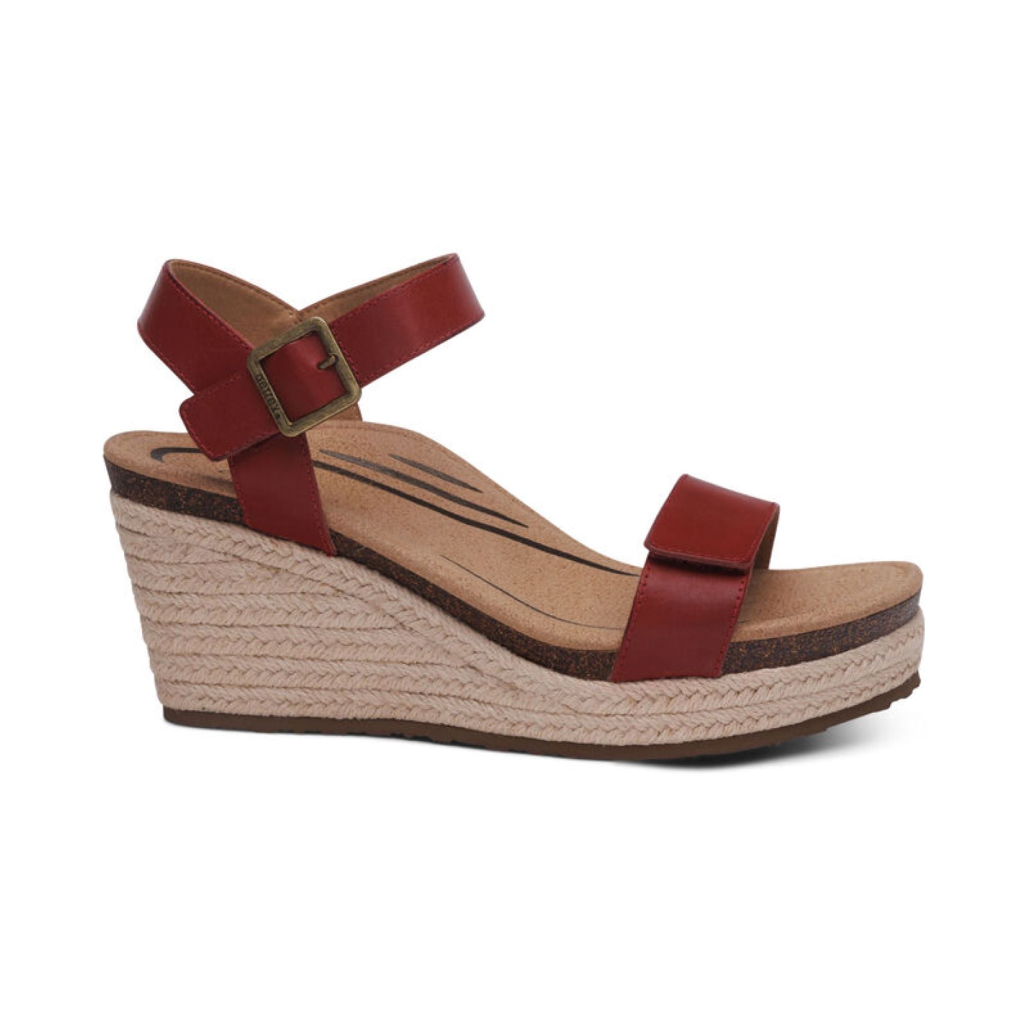 Sydney Quarter Strap Espadrille Wedge #color_red