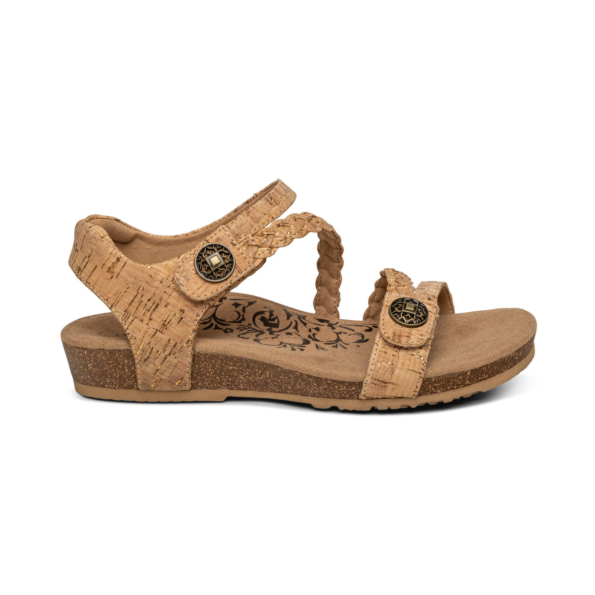 Jillian Braided Quarter Strap Right Angle #color_cork