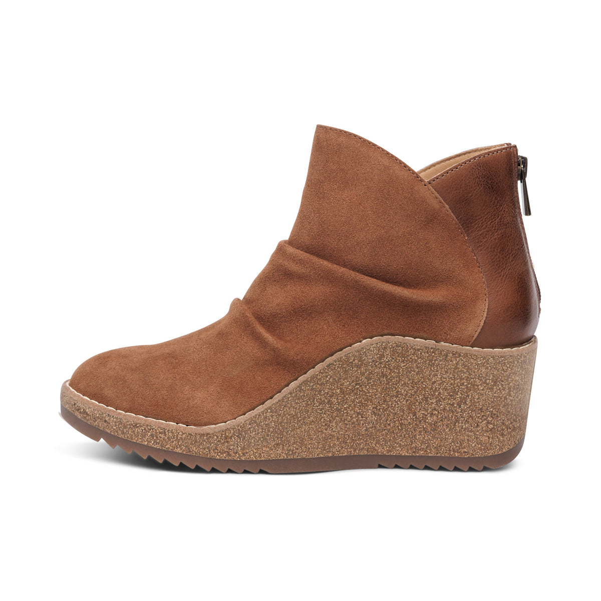 Kara Ankle Wedge Boot Left Angle #color_cognac