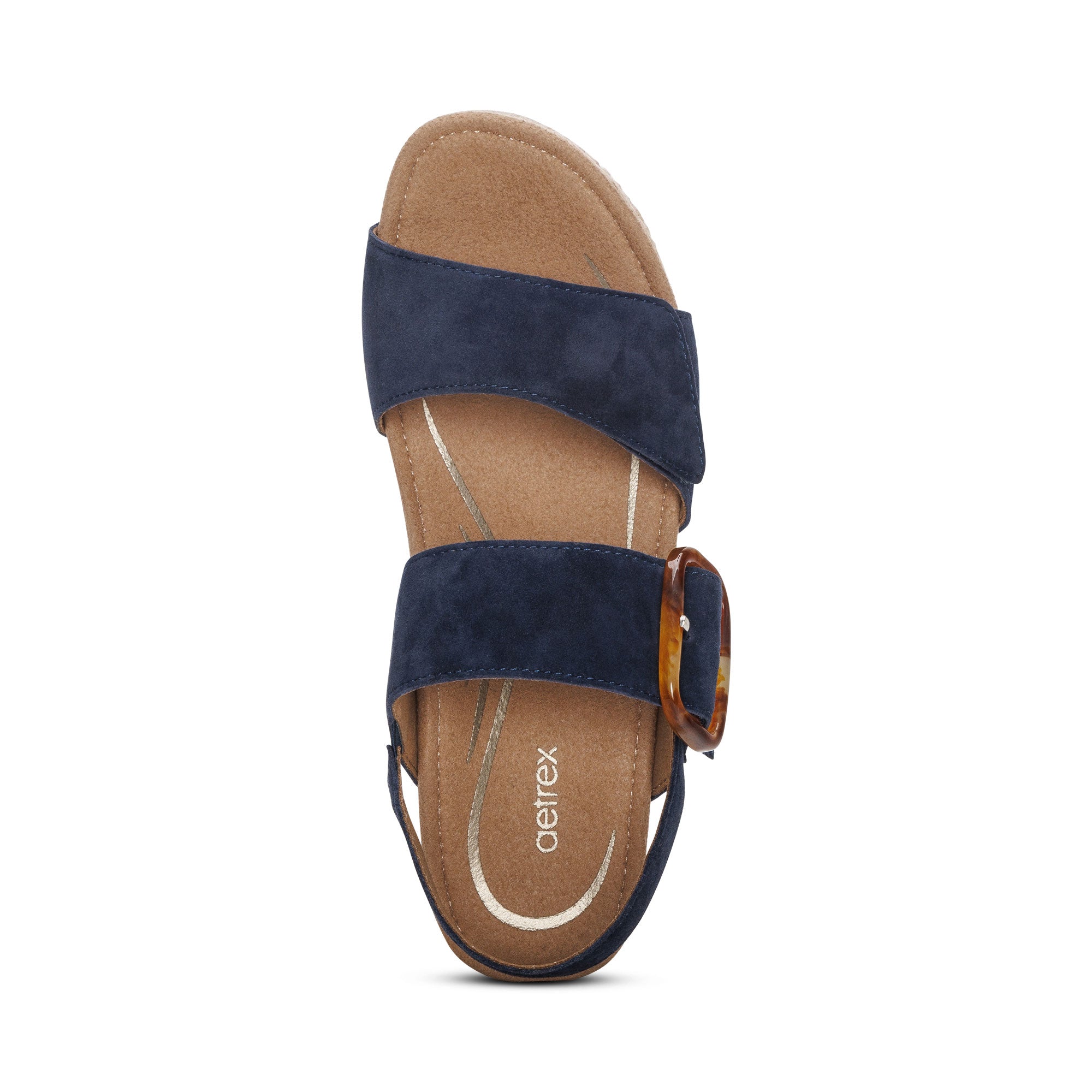 Ashley Arch Support Wedge Top Angle #color_navy