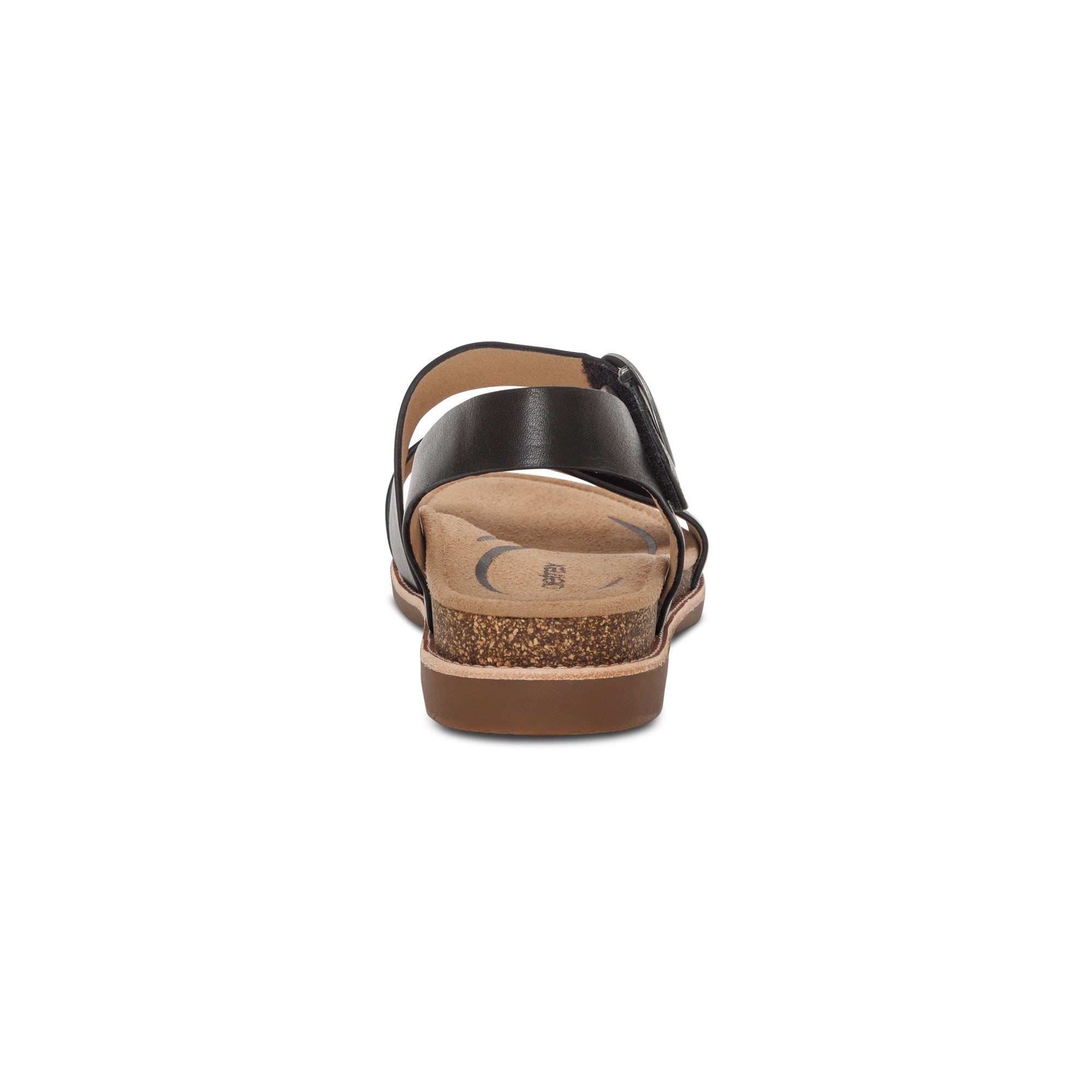 Tamara Asymmetrical Quarter Strap Sandal Rear Angle #color_black