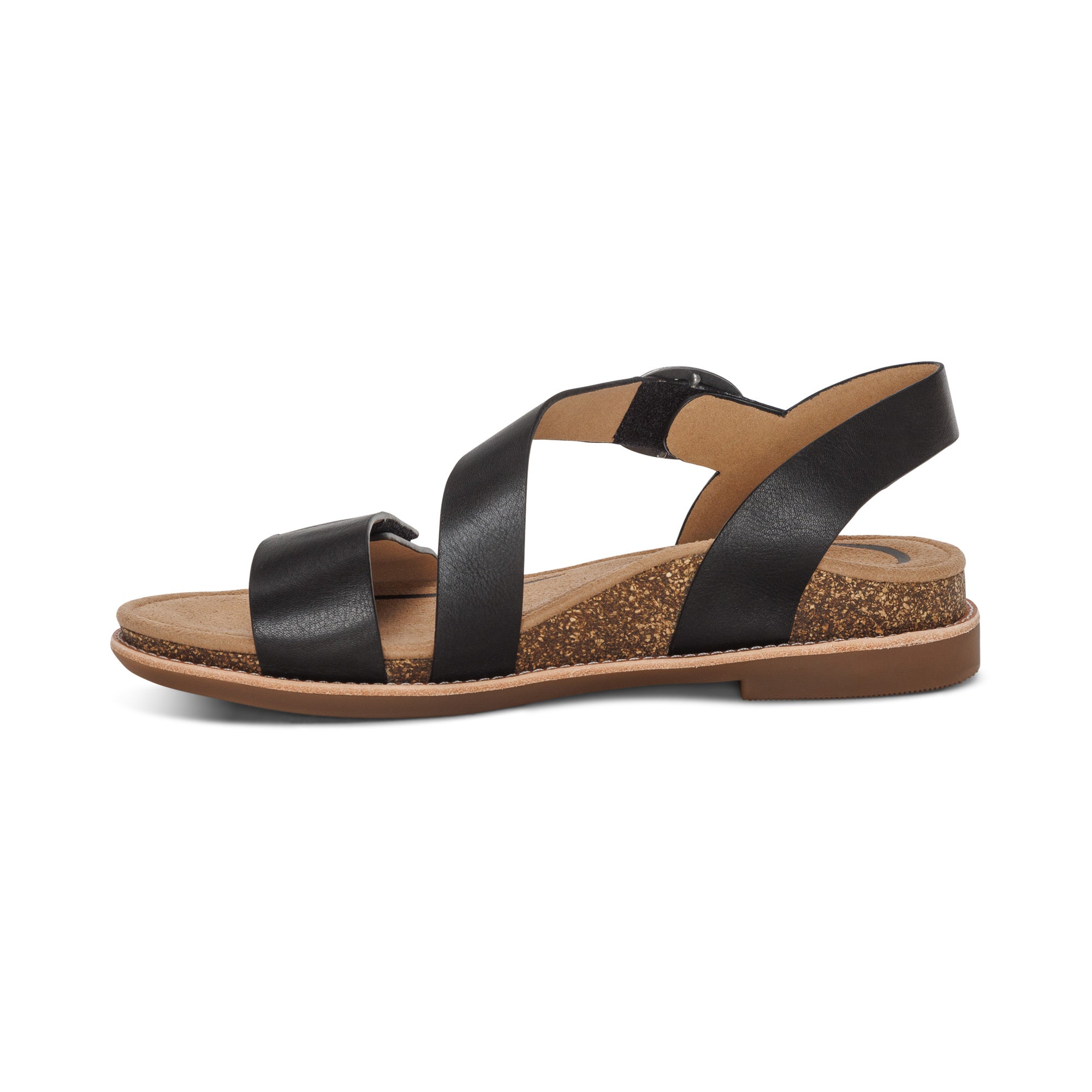 Tamara Asymmetrical Quarter Strap Sandal Left Angle #color_black