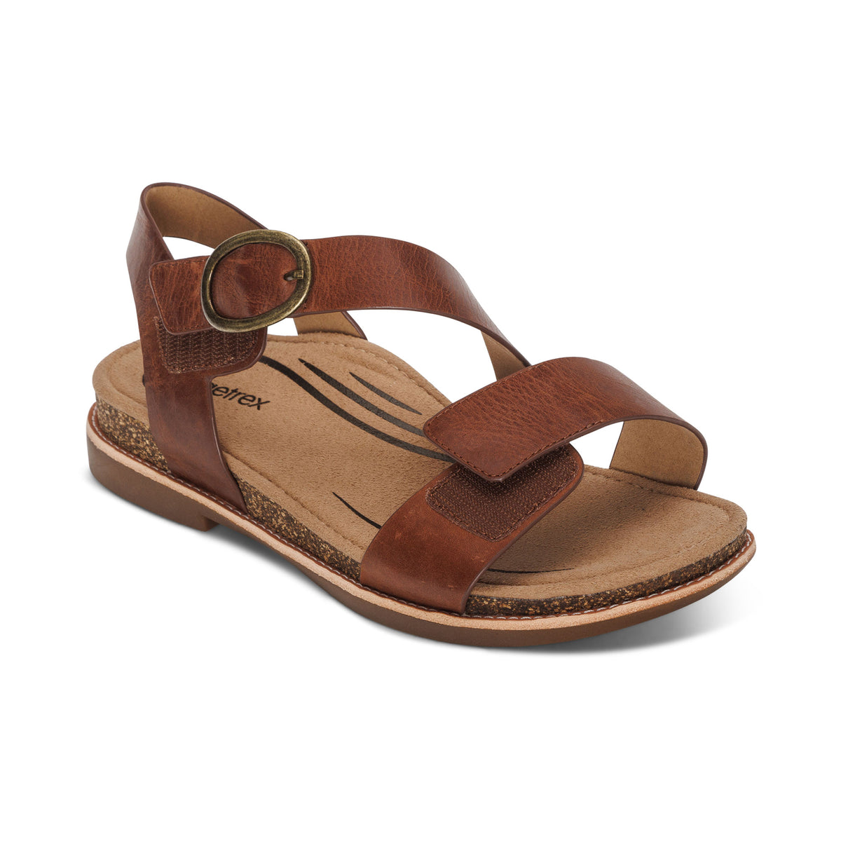 Tamara Asymmetrical Quarter Strap Sandal Extra Angle #color_walnut
