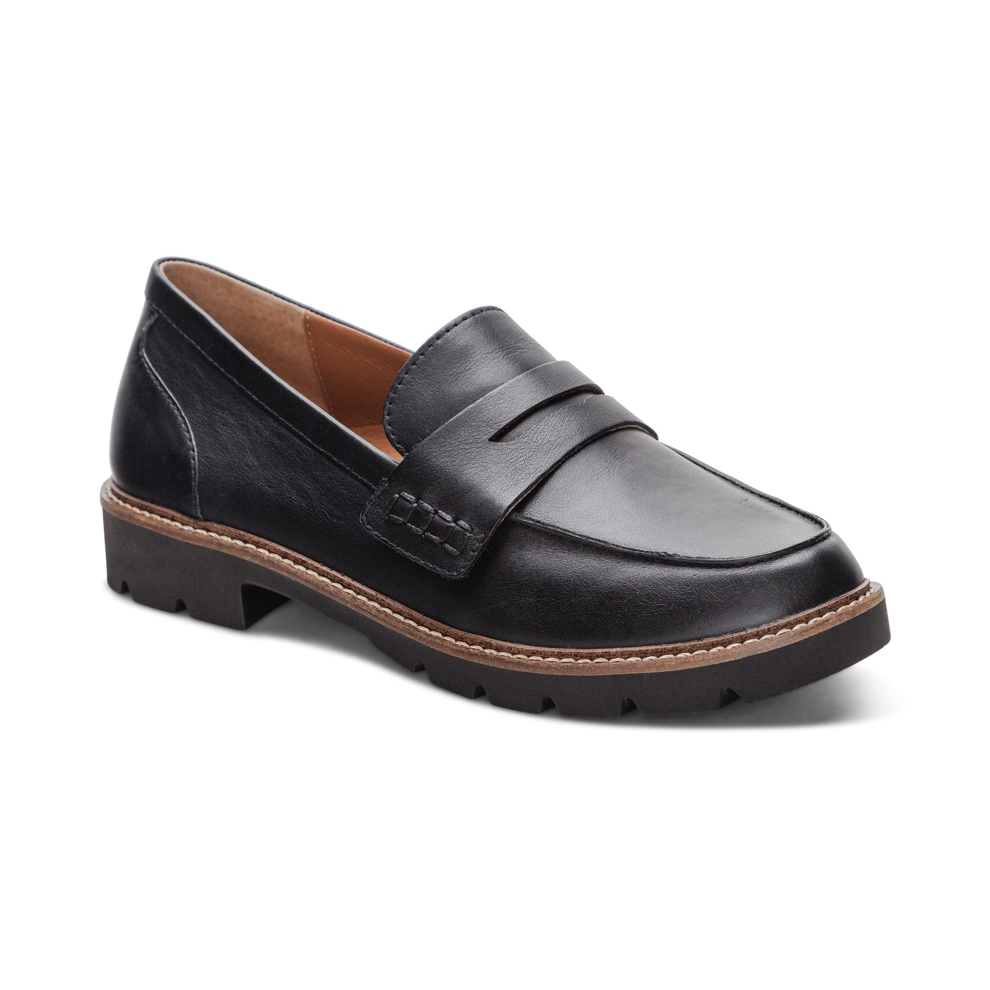 Collette Arch Support Loafer Black – aetrex - Main Image