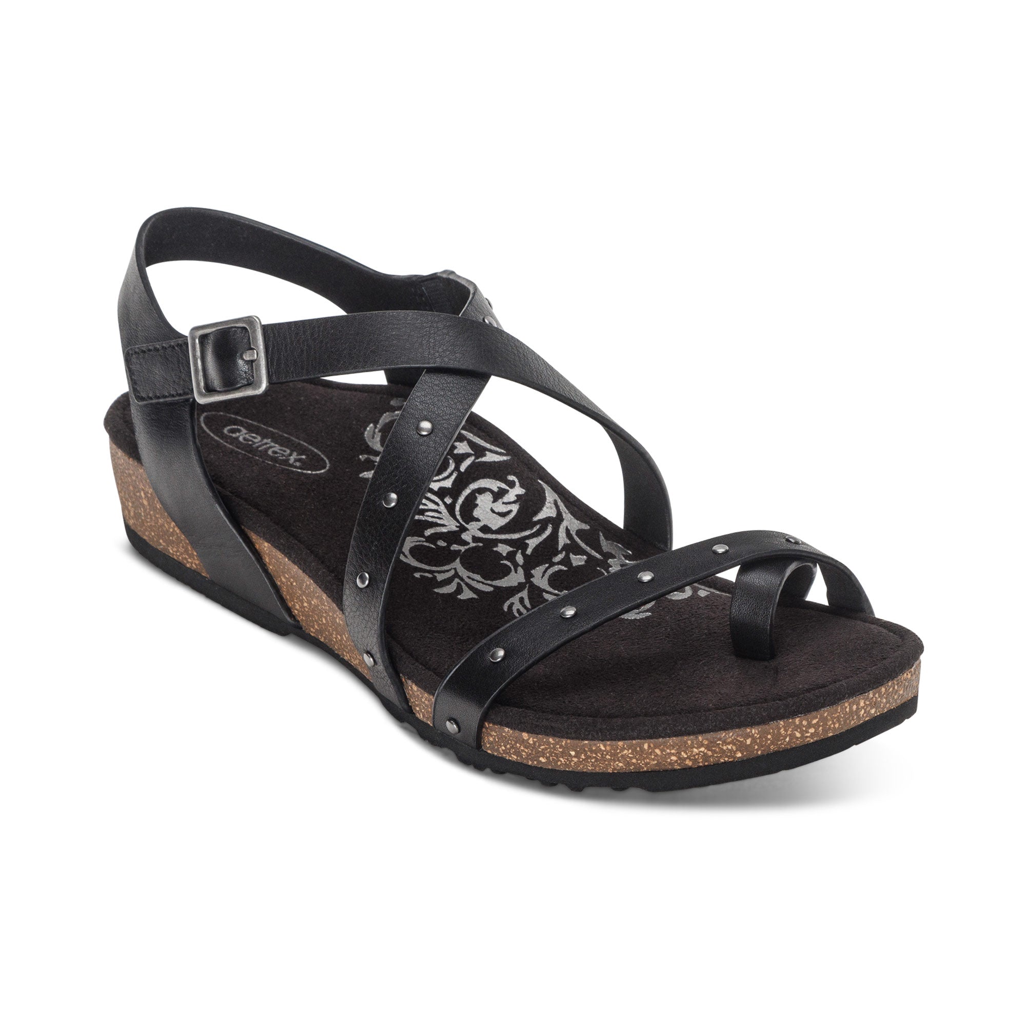 Lauren Quarter Strap Sandal #color_black