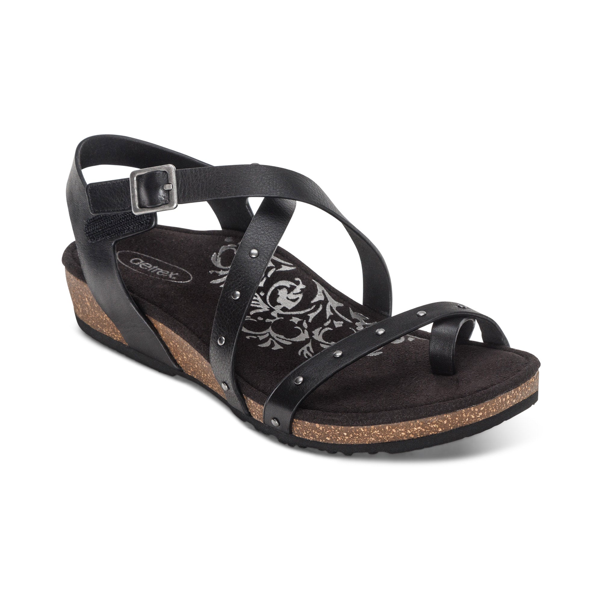 Lauren Quarter Strap Sandal #color_black