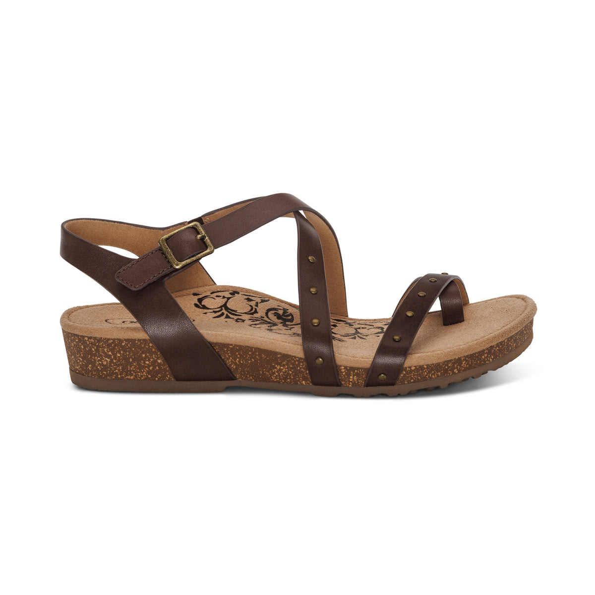 Lauren Quarter Strap Sandal Right Angle #color_coffee