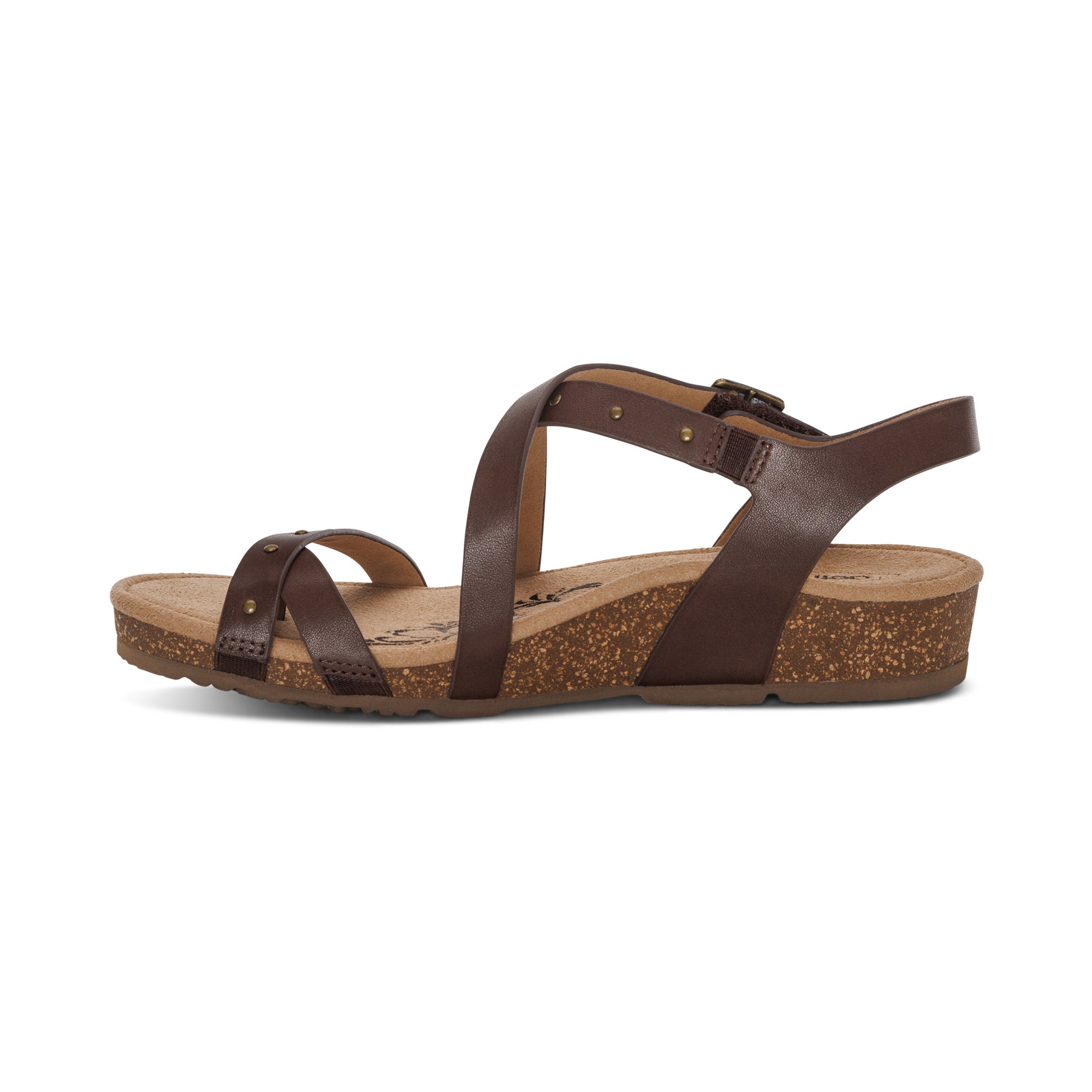Lauren Quarter Strap Sandal Left Angle #color_coffee