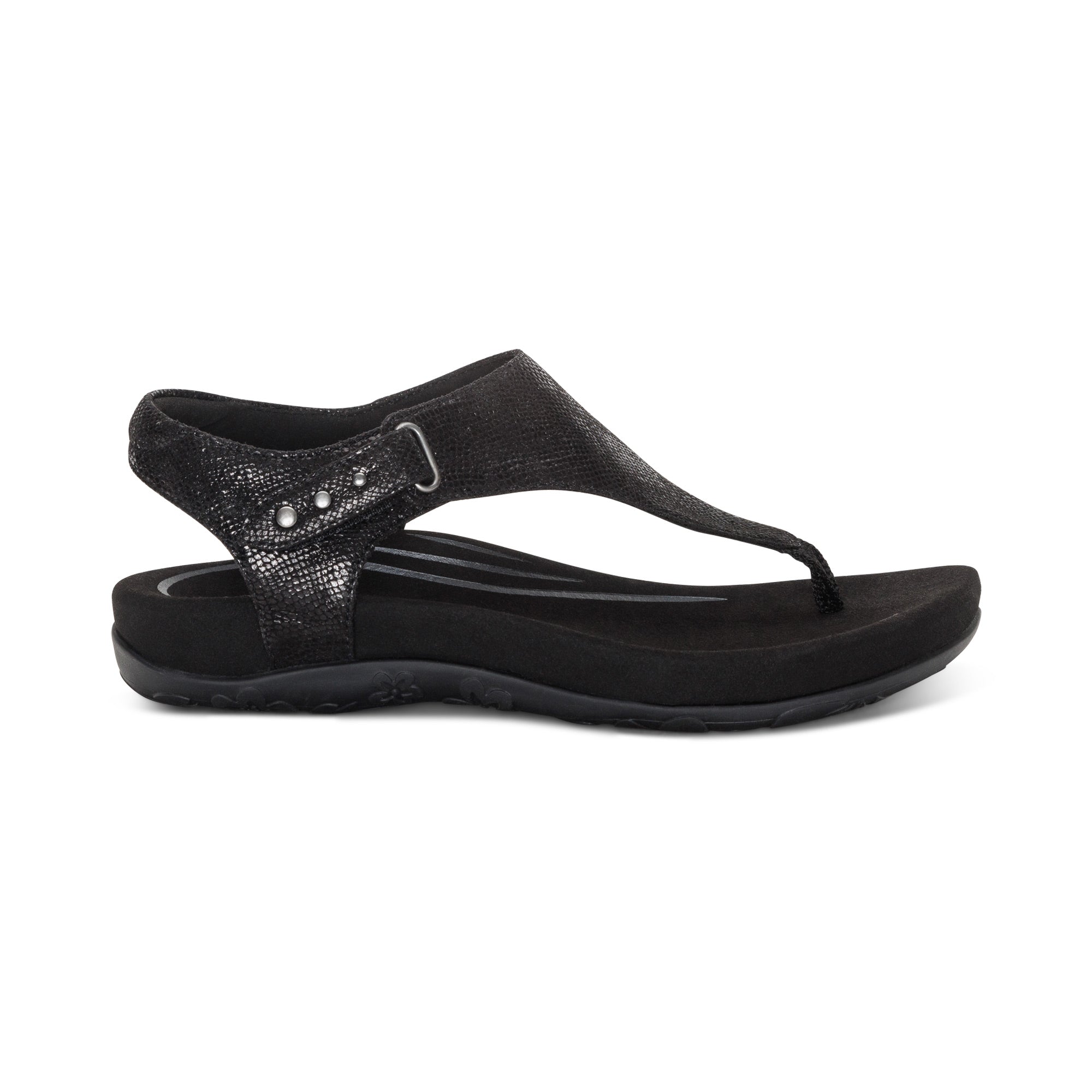 Ellie Adjustable Quarter Strap Thong Sandal #color_black