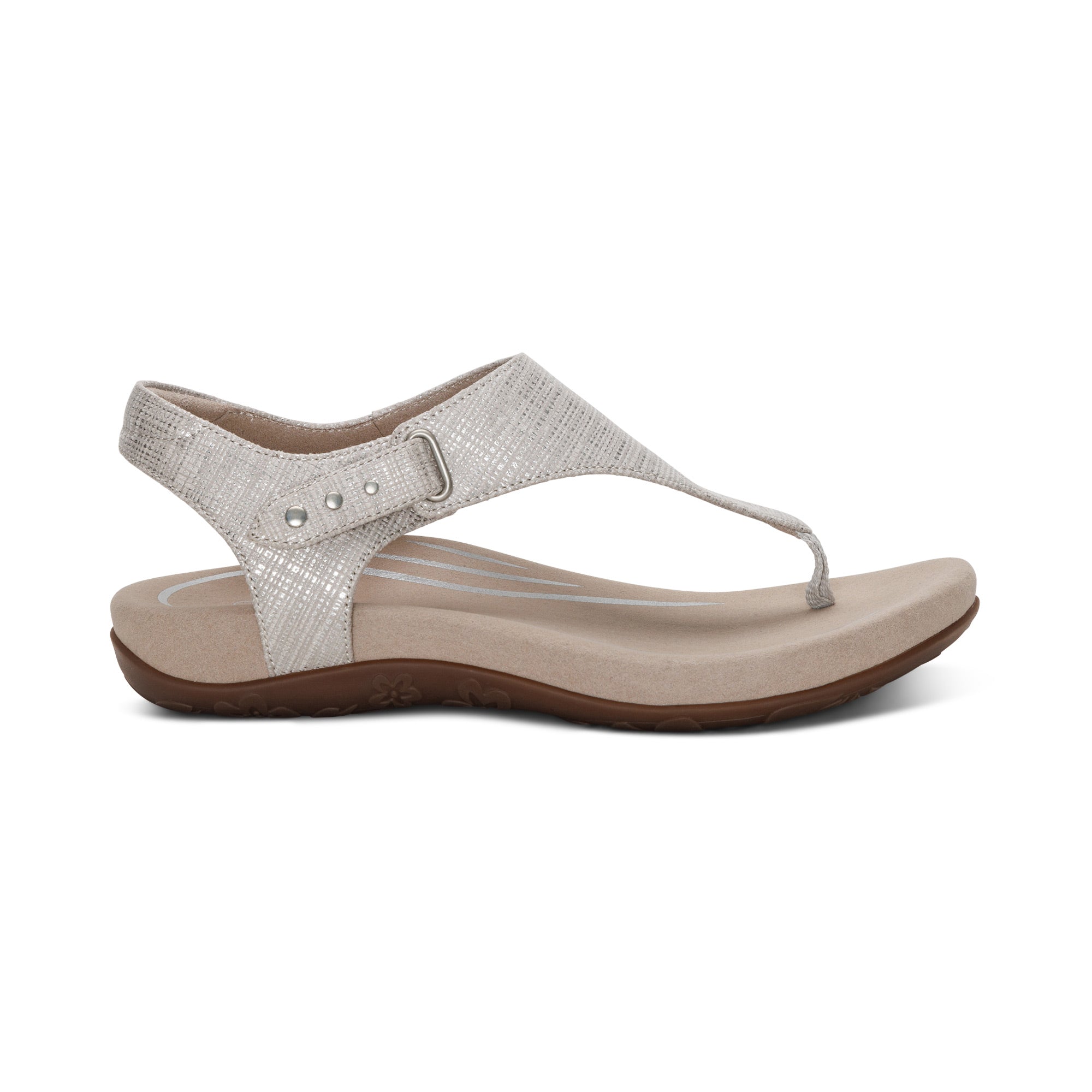 Ellie Adjustable Quarter Strap Thong Sandal #color_grey