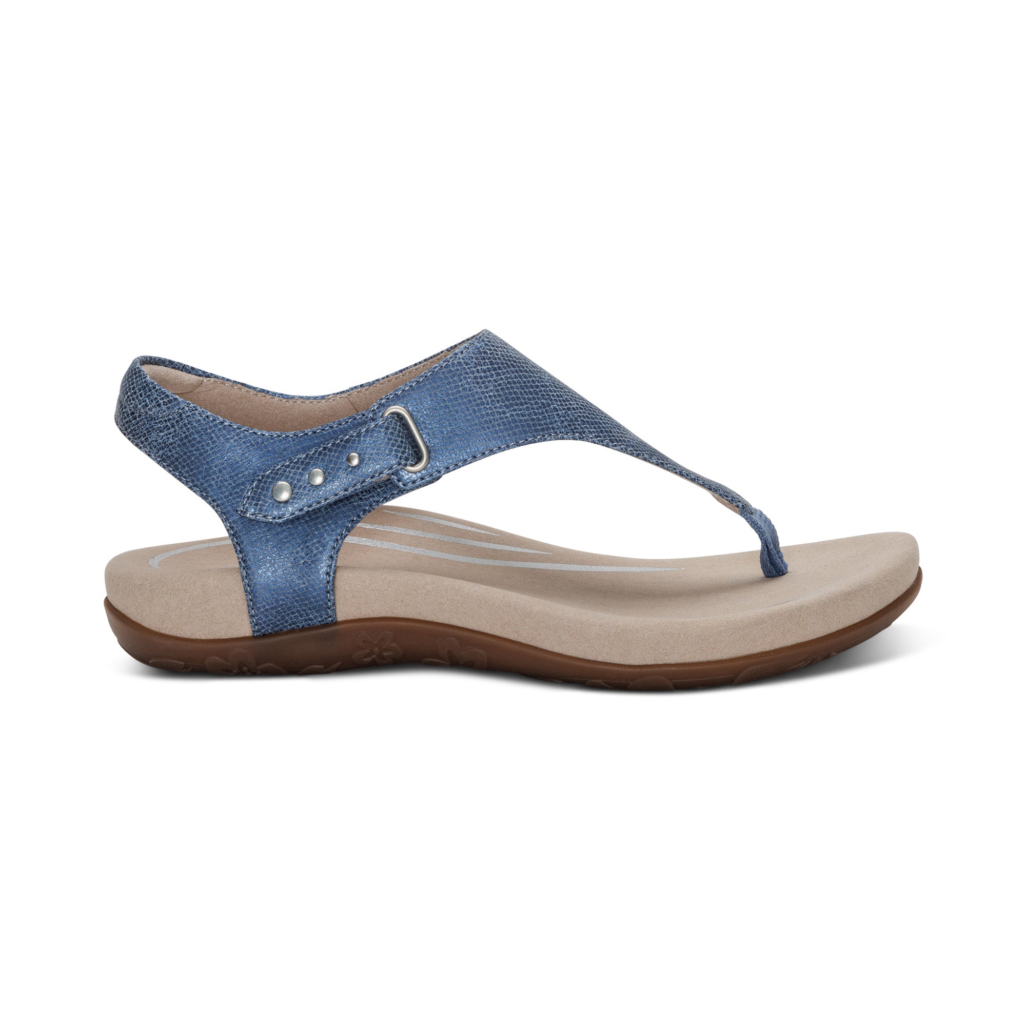 Ellie Adjustable Quarter Strap Thong Sandal #color_navy