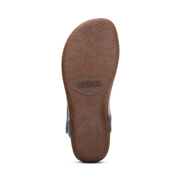 Ellie Adjustable Quarter Strap Thong Sandal #color_navy
