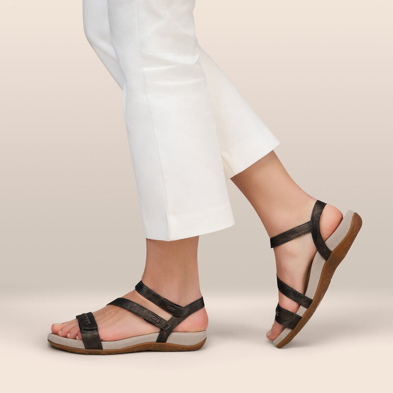 Gabby Adjustable Quarter Strap Sandal #color_pewter