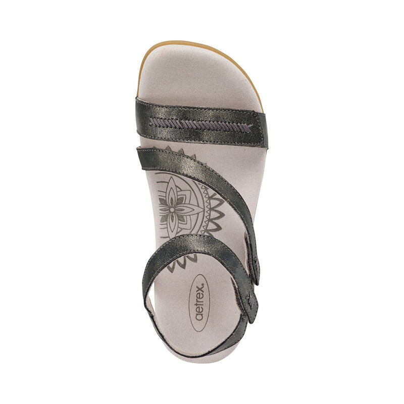 Gabby Adjustable Quarter Strap Sandal #color_pewter