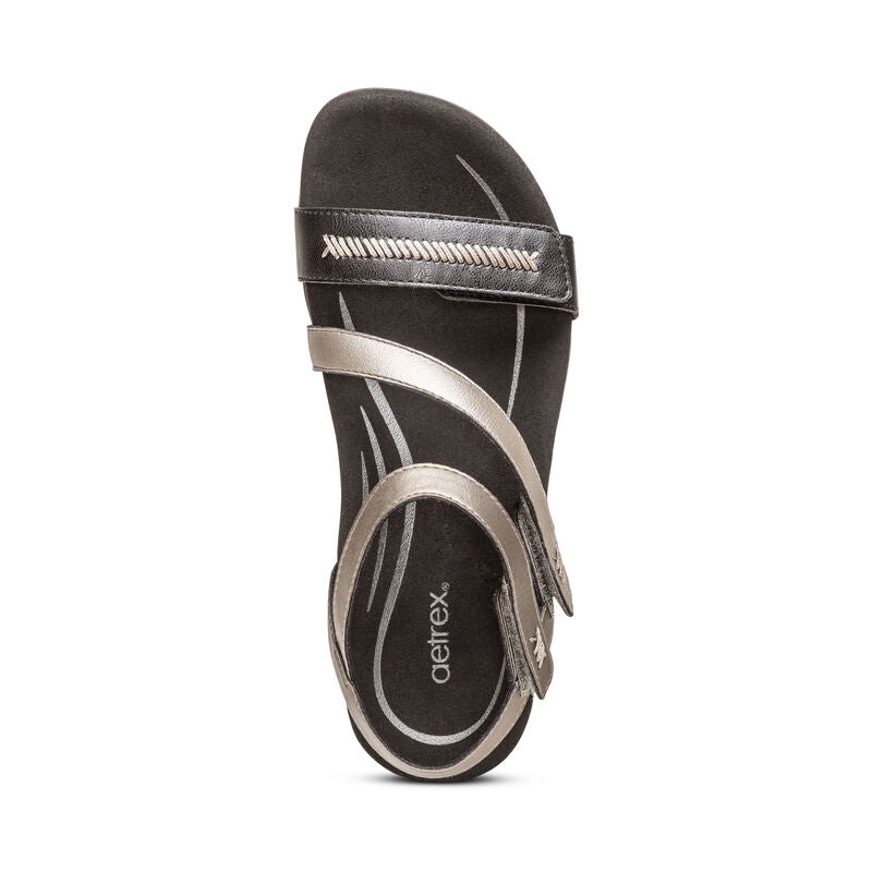 Gabby Adjustable Quarter Strap Sandal #color_black-multi