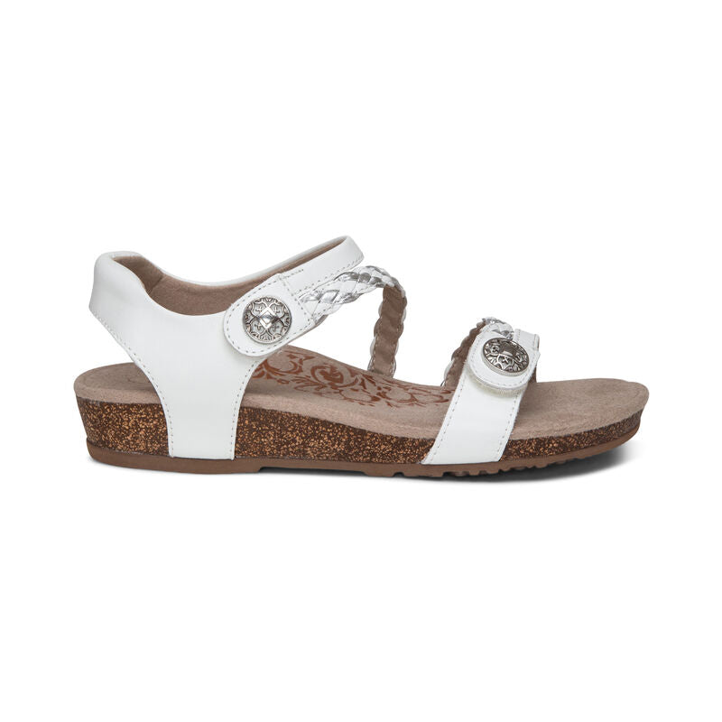 Jillian Braided Quarter Strap Sandal Right Angle #color_white