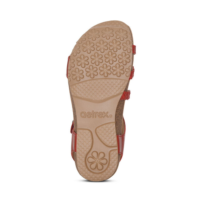 Jillian Braided Quarter Strap Sandal #color_red