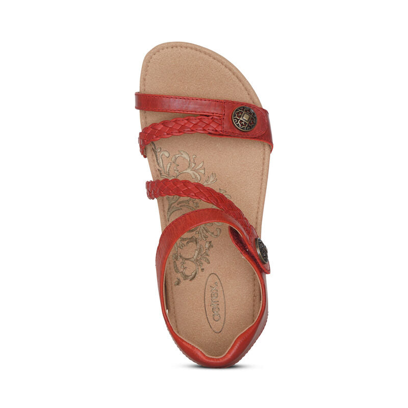 Jillian Braided Quarter Strap Sandal #color_red