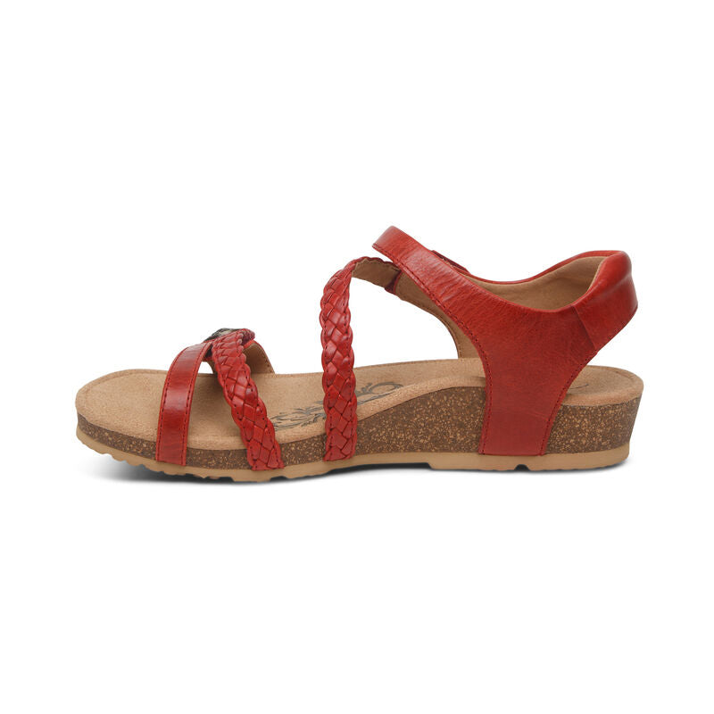 Jillian Braided Quarter Strap Sandal #color_red