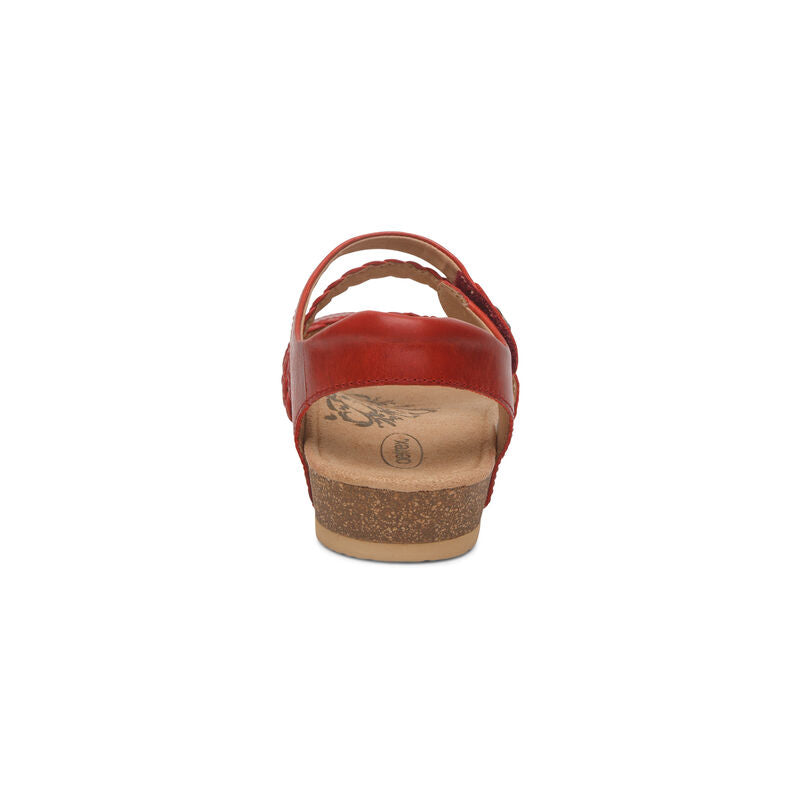 Jillian Braided Quarter Strap Sandal Rear Angle #color_red