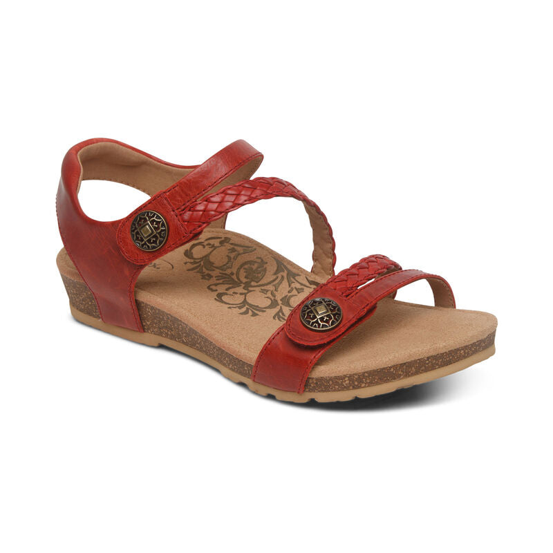 Jillian Braided Quarter Strap Sandal #color_red