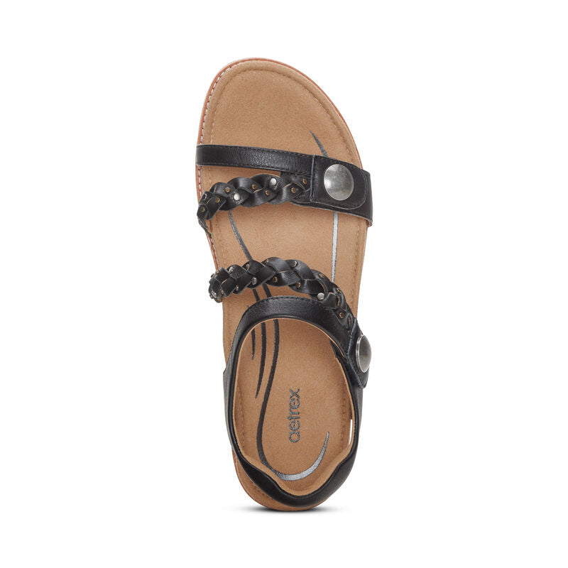 Jenn Quarter Strap Sandal #color_black