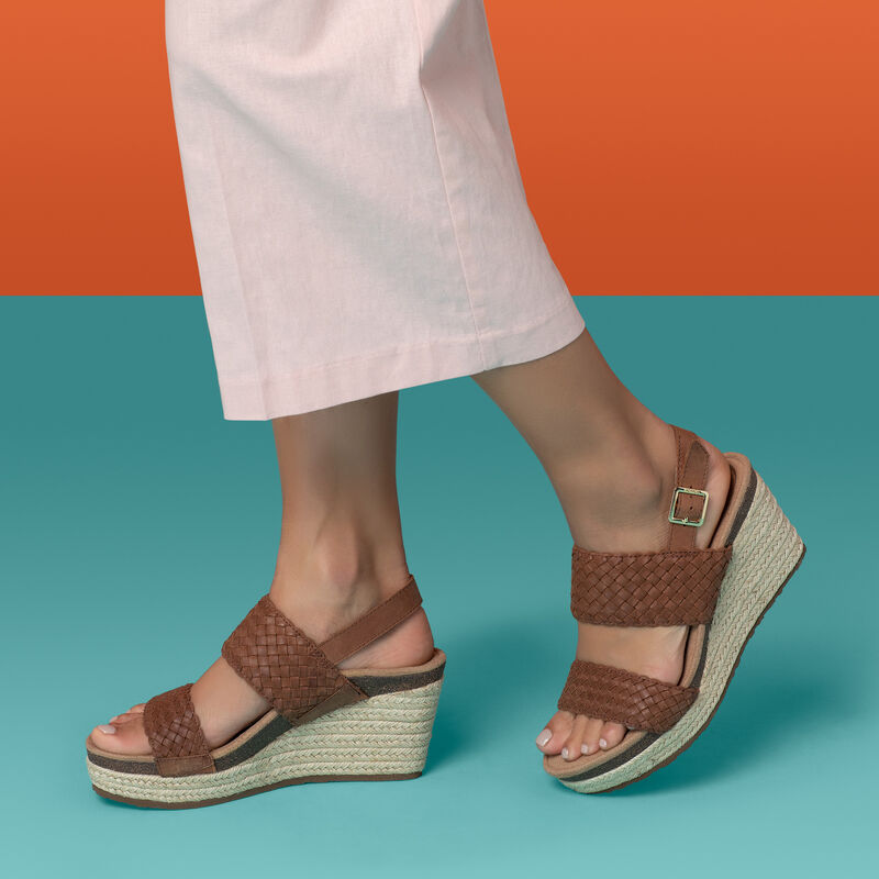 Summer Woven Quarter Strap Wedge #color_bone