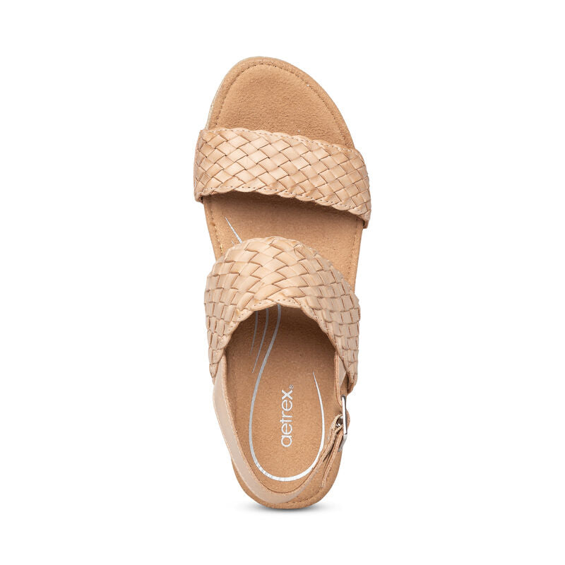 Summer Woven Quarter Strap Wedge #color_bone